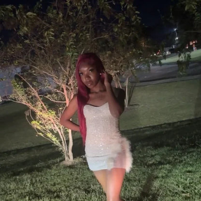 Simple Sheath Strapless Sequin White Summer Birthday Dresses For Teens Hoco Dress Mini 18th Birthday Outfit Cocktail Dresses W0412