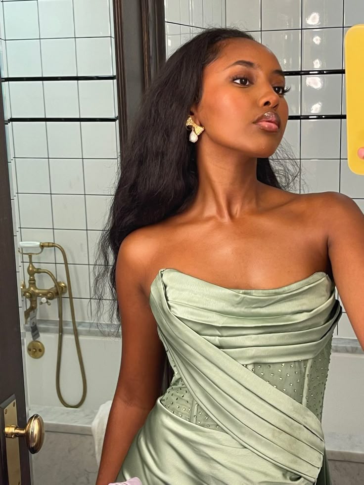 Vintage Mermaid Sweetheart Sage Green Satin Long Prom Dresses Party Dress Black Girl Outfits Graduation Dresses W0416