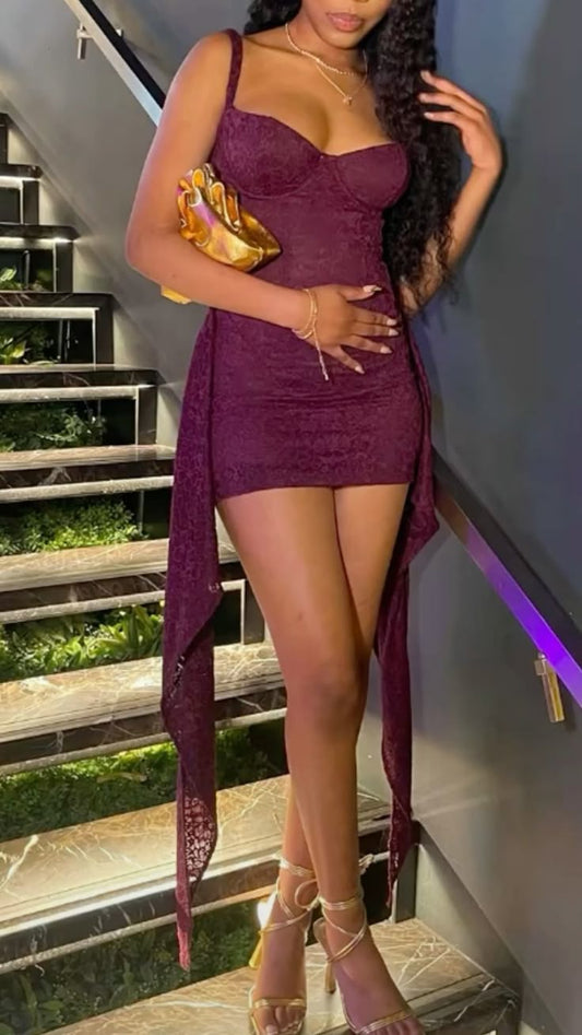 Sexy Sheath Straps Grape Lace Short Summer Birthday Dresses Hoco Dress Mini 18th Birthday Outfit Cocktail Dresses W0465