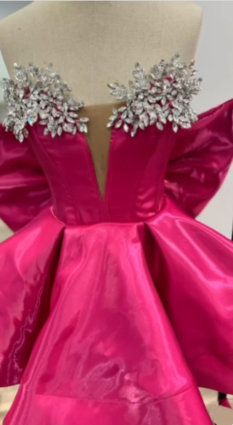 Elegant Ball Gown Strapless Black Girl Summer Birthday Dresses For Teens Pink Hoco Dress Mini 18th Birthday Outfit Cocktail Dresses W0485