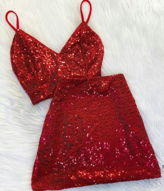 Pretty 2 Pieces Spaghetti Straps Burgundy Sequin Summer 16th Birthday Dresses For Teens Hoco Dress Mini 18th Birthday Outfit Cocktail Dresses For Women W0559