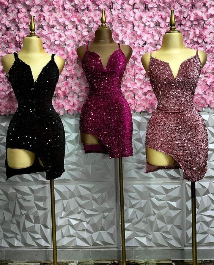 Cute Sheath Spaghetti Straps Sequin Short Summer 18th Birthday Dresses Hoco Dress Mini 21st Birthday Outfit Cocktail Dresses W0582