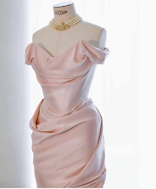 Sexy Sheath Off The Shoulder Pink Satin Short Homecoming Dresses Summer Hoco Dresses Cocktail Dress Birthday Outfits W0725
