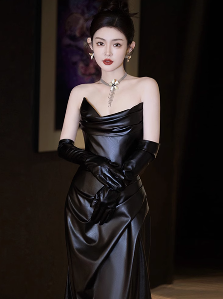 Modest Mermaid Sweetheart Black Formal Gown 20th Birthday Dress Prom Dresses 18th Birthday Outfits W0736