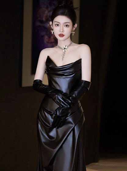 Modest Mermaid Sweetheart Black Formal Gown 20th Birthday Dress Prom Dresses 18th Birthday Outfits W0736