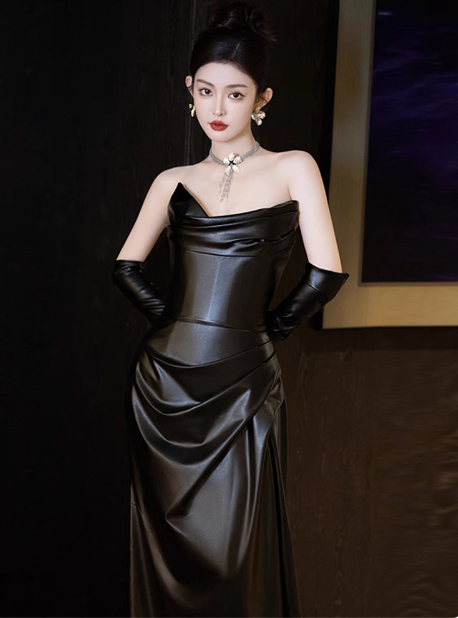 Modest Mermaid Sweetheart Black Formal Gown 20th Birthday Dress Prom Dresses 18th Birthday Outfits W0736