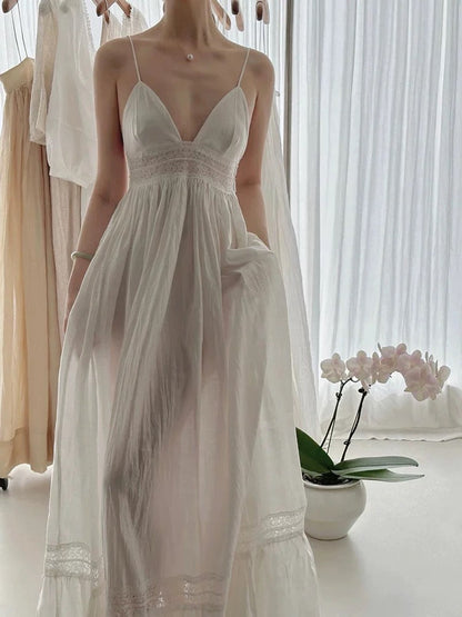 Vintage Wedding Dress A line Spaghetti Straps Lace White Summer Beach Long Wedding Dresses Bridal Gowns W0771