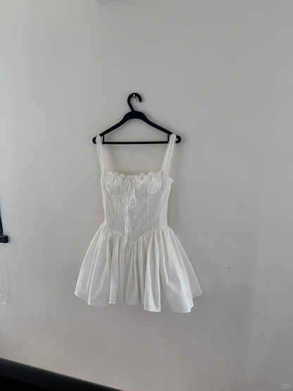 Cute A line Square White Short Lace Homecoming Dress Summer Middle School Formal Hoco Dresses Cocktail Dress Birthday Outfits W1002