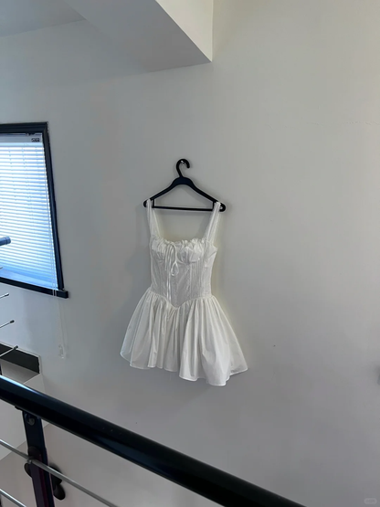 Cute A line Square White Short Lace Homecoming Dress Summer Middle School Formal Hoco Dresses Cocktail Dress Birthday Outfits W1002