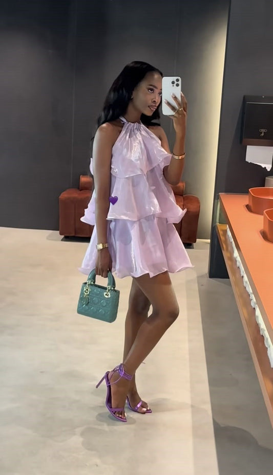 Vintage A line High Neck Lilac Short Mini Formal 8th Grade Homecoming Dresses Summer Middle School Hoco Dress Birthday Outfits W1196