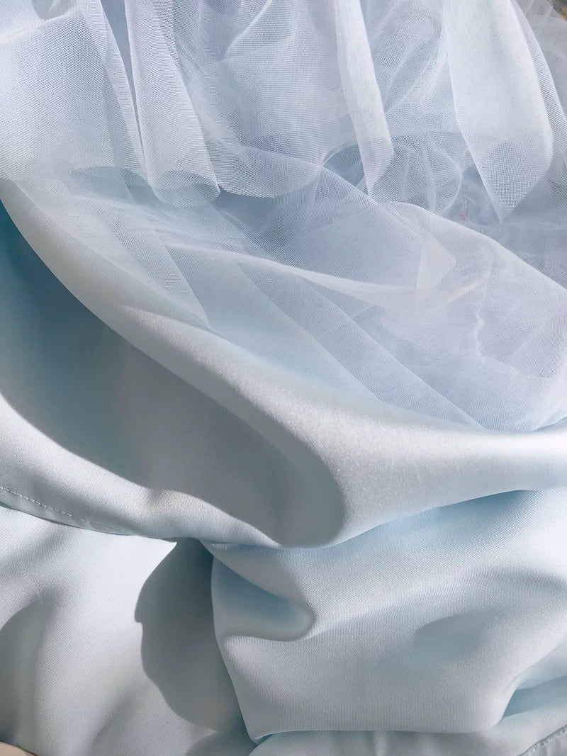 Pretty A line Scoop Light Sky Blue Summer 16th Birthday Dresses For Teens Hoco Dress Mini 18th Birthday Outfit Cocktail Dresses For Women W825