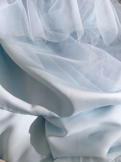 Pretty A line Scoop Light Sky Blue Summer 16th Birthday Dresses For Teens Hoco Dress Mini 18th Birthday Outfit Cocktail Dresses For Women W825