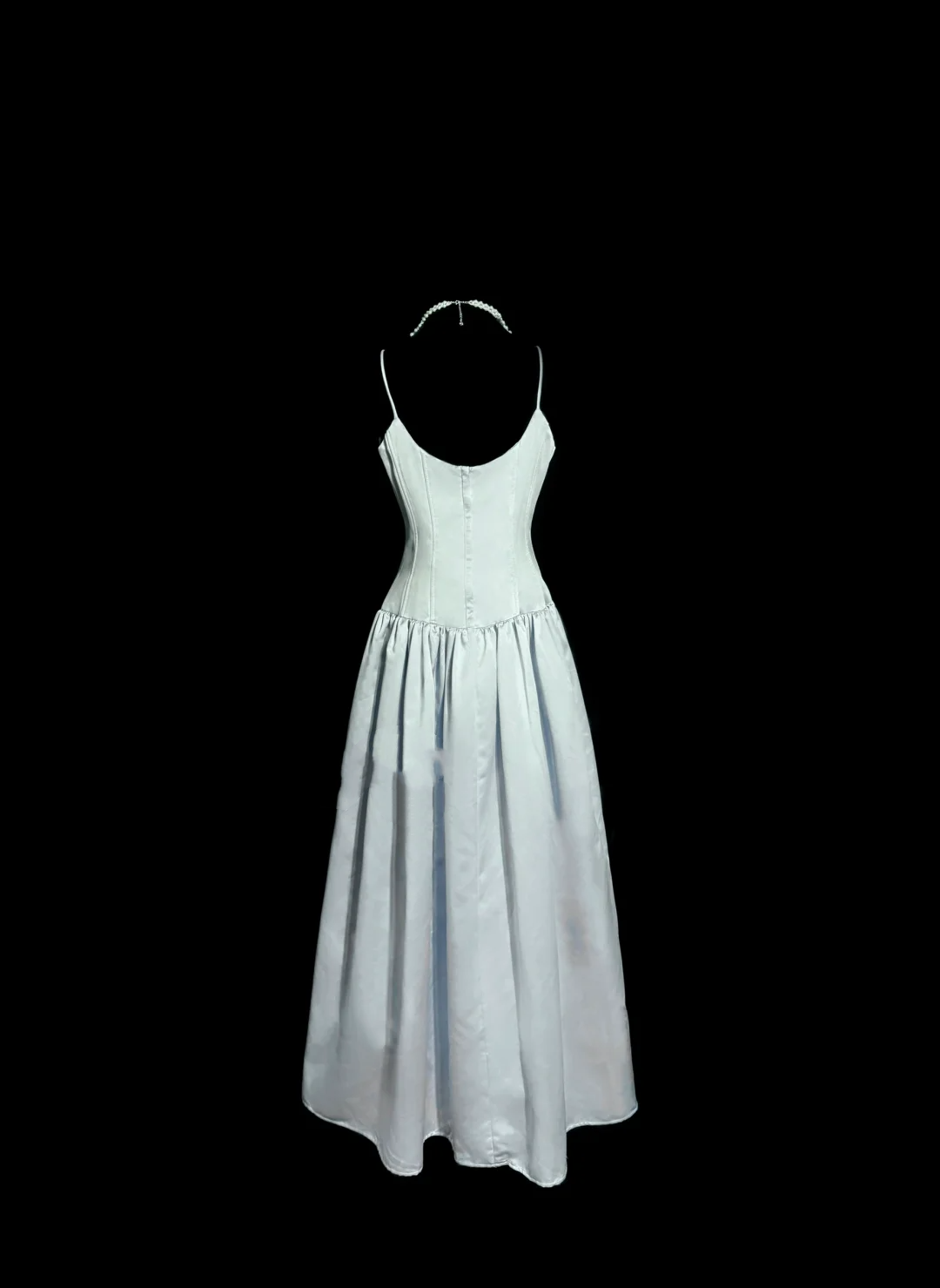 Vintage A Line Spaghetti Straps Light Sky Blue Satin Prom Dresses Party Dress Summer 22th Birthday Outfits 18th Birthday Dresses W831