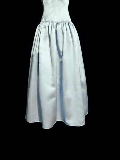 Vintage A Line Spaghetti Straps Light Sky Blue Satin Prom Dresses Party Dress Summer 22th Birthday Outfits 18th Birthday Dresses W831