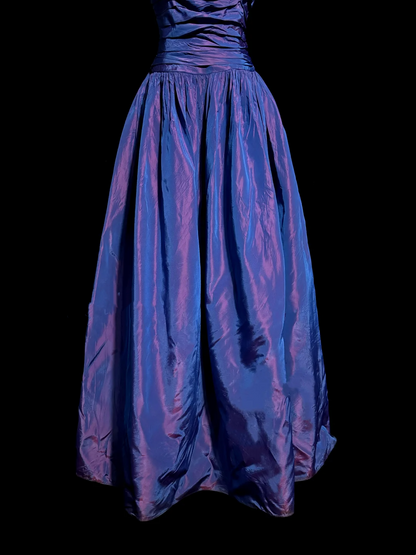 Classy Ball Gown Strapless Grape Taffeta Long Prom Dresses Party Dress Birthday Outfits Graduation Dresses W837