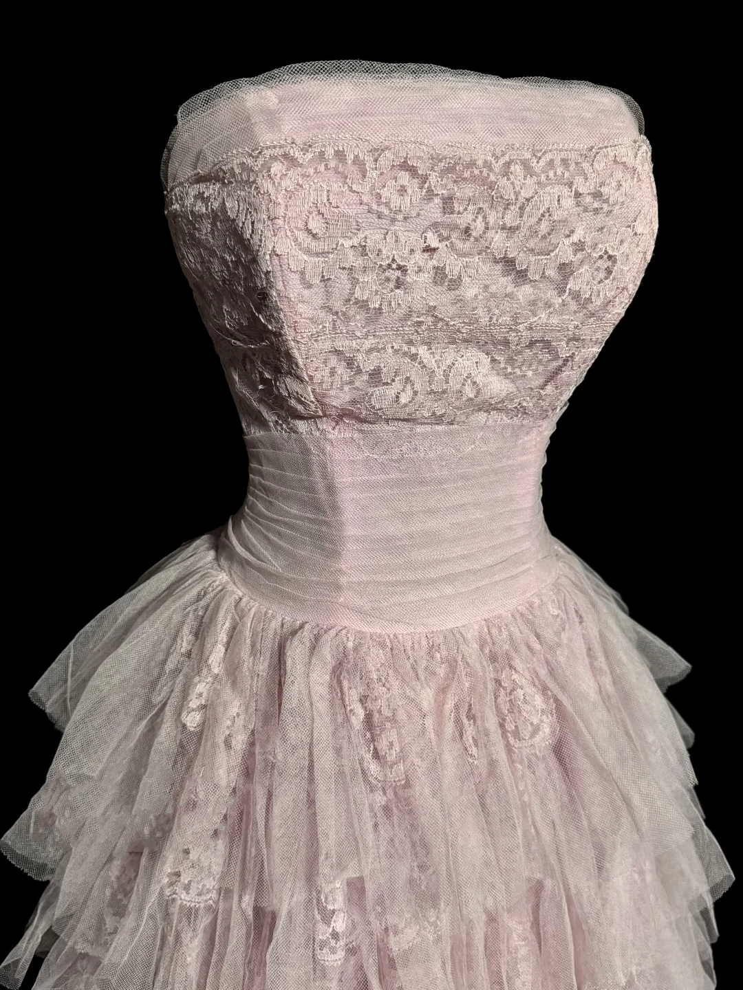 Pretty Ball Gown Strapless Tulle Light Pink Long Quinceanera Dress Formal Gowns Vestido De 15 Anos Sweet 16 Dress W839