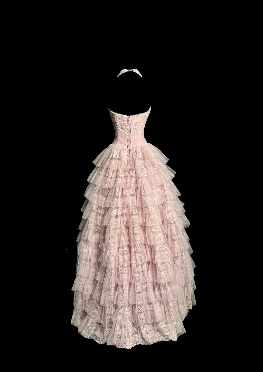 Pretty Ball Gown Strapless Tulle Light Pink Long Quinceanera Dress Formal Gowns Vestido De 15 Anos Sweet 16 Dress W839