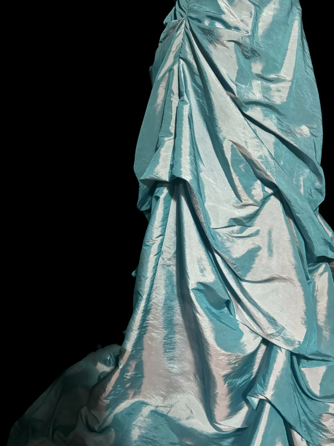 Pretty Ball Gown Sweetheart Blue Taffeta Long Quinceanera Dress Formal Gowns Vestido De 15 Anos Sweet 16 Dress W841