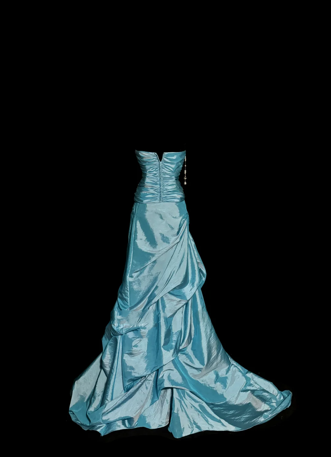 Pretty Ball Gown Sweetheart Blue Taffeta Long Quinceanera Dress Formal Gowns Vestido De 15 Anos Sweet 16 Dress W841