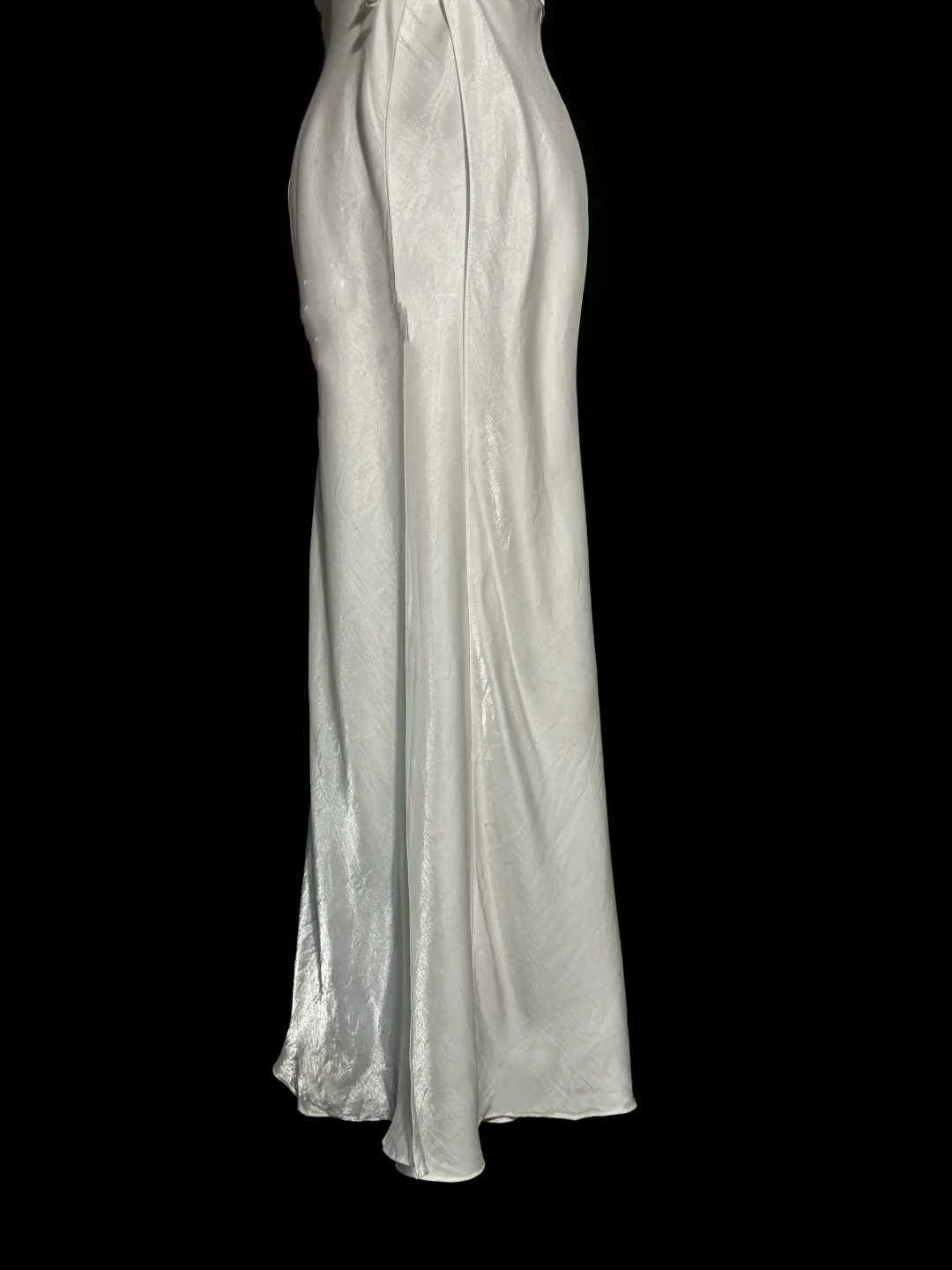 Vintage Mermaid Spaghetti Straps White Satin Long Prom Dresses Party Dress Birthday Outfits Graduation Dresses W843