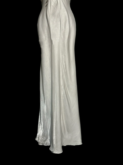 Vintage Mermaid Spaghetti Straps White Satin Long Prom Dresses Party Dress Birthday Outfits Graduation Dresses W843