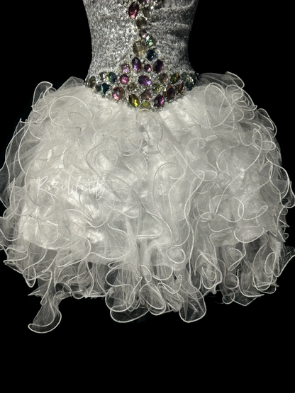 Pretty Ball Gown Sweetheart White Tulle Mini Short Formal 8th Grade Homecoming Dresses Summer Middle School Hoco Dress Birthday Outfits W844