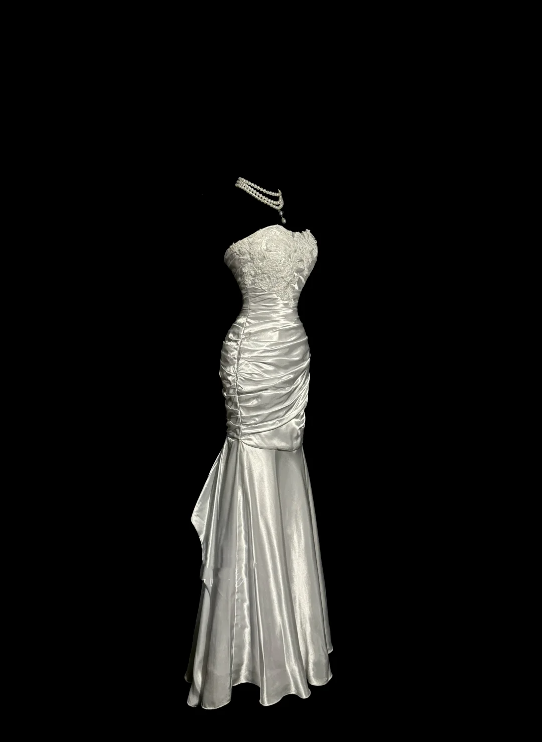 Vintage Mermaid Sweetheart White Satin Long Prom Dresses Party Dress 20th Birthday Outfits Graduation Dresses W845