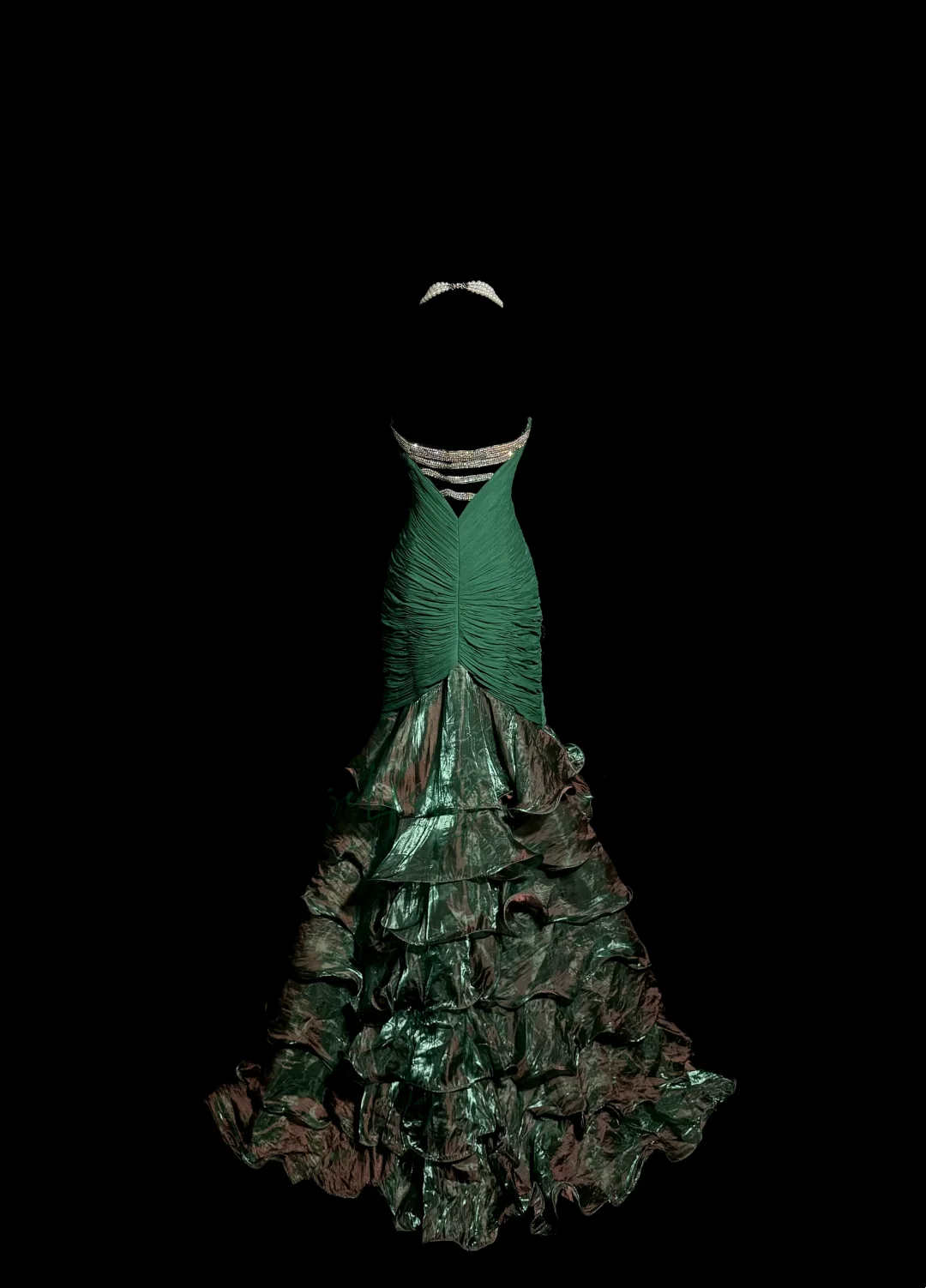 Vintage Mermaid Strapless Dark Green 90s Long Prom Dresses Party Dress 20th Birthday Outfits Graduation Dresses W850