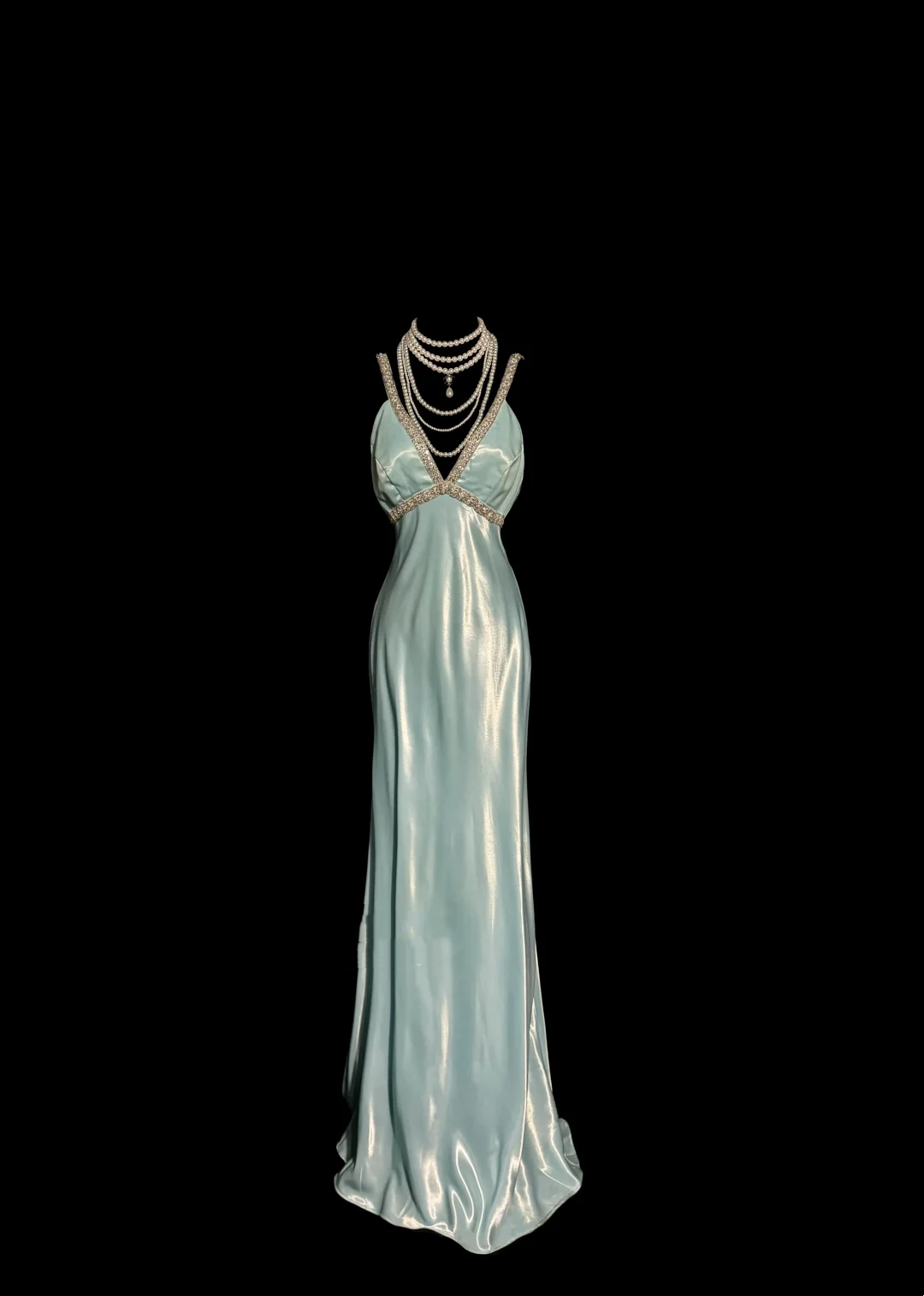 Vintage Sheath Straps Light Sky Blue 90s Long Prom Dresses Party Dress 20th Birthday Outfits Graduation Dresses W853