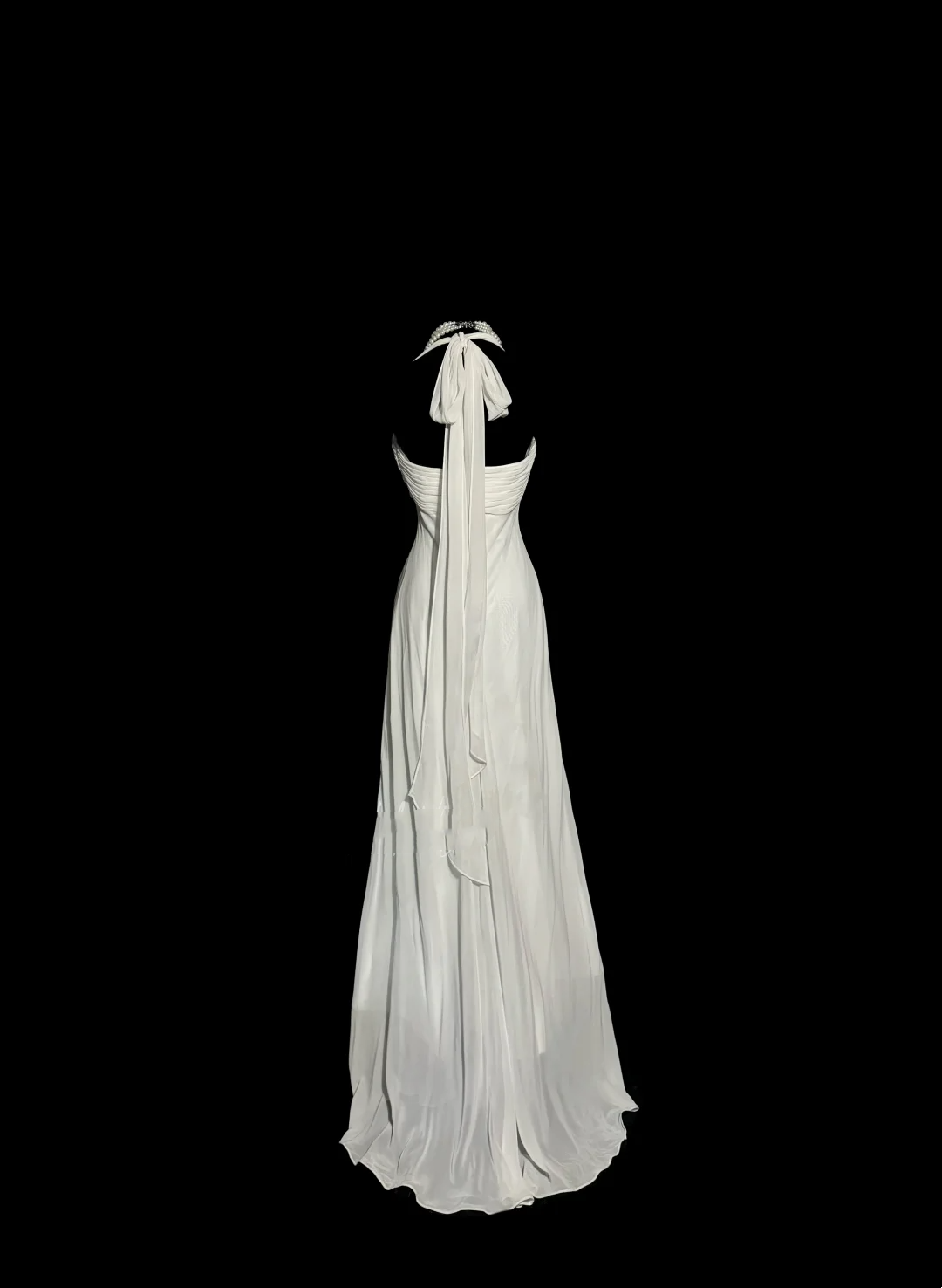 Vintage Bridal Dress Sheath Halter Chiffon White Long Wedding Dress Simple Wedding Dresses Modest Wedding Gowns W856