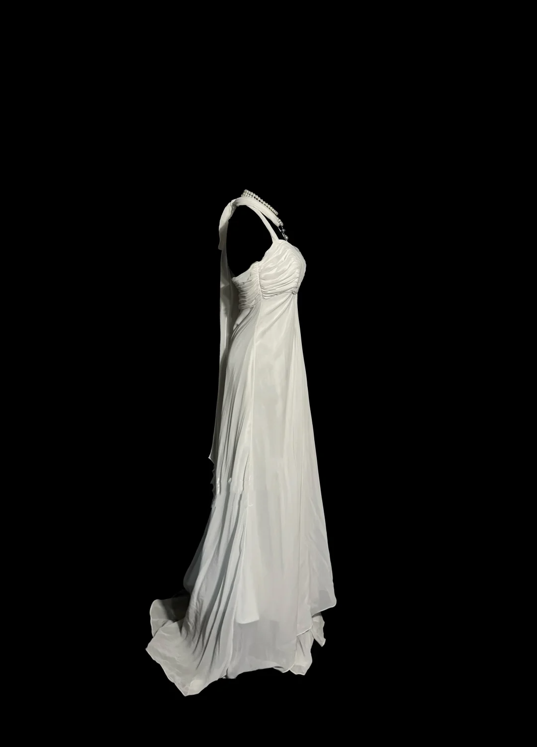 Vintage Bridal Dress Sheath Halter Chiffon White Long Wedding Dress Simple Wedding Dresses Modest Wedding Gowns W856