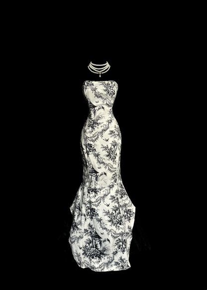 Vintage Mermaid Strapless 1950s Retro Classy Satin Long Prom Dresses Party Dress 21st Birthday Outfits Graduation Dresses W863