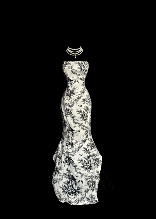 Vintage Mermaid Strapless 1950s Retro Classy Satin Long Prom Dresses Party Dress 21st Birthday Outfits Graduation Dresses W863