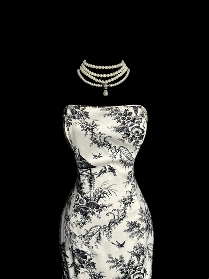 Vintage Mermaid Strapless 1950s Retro Classy Satin Long Prom Dresses Party Dress 21st Birthday Outfits Graduation Dresses W863