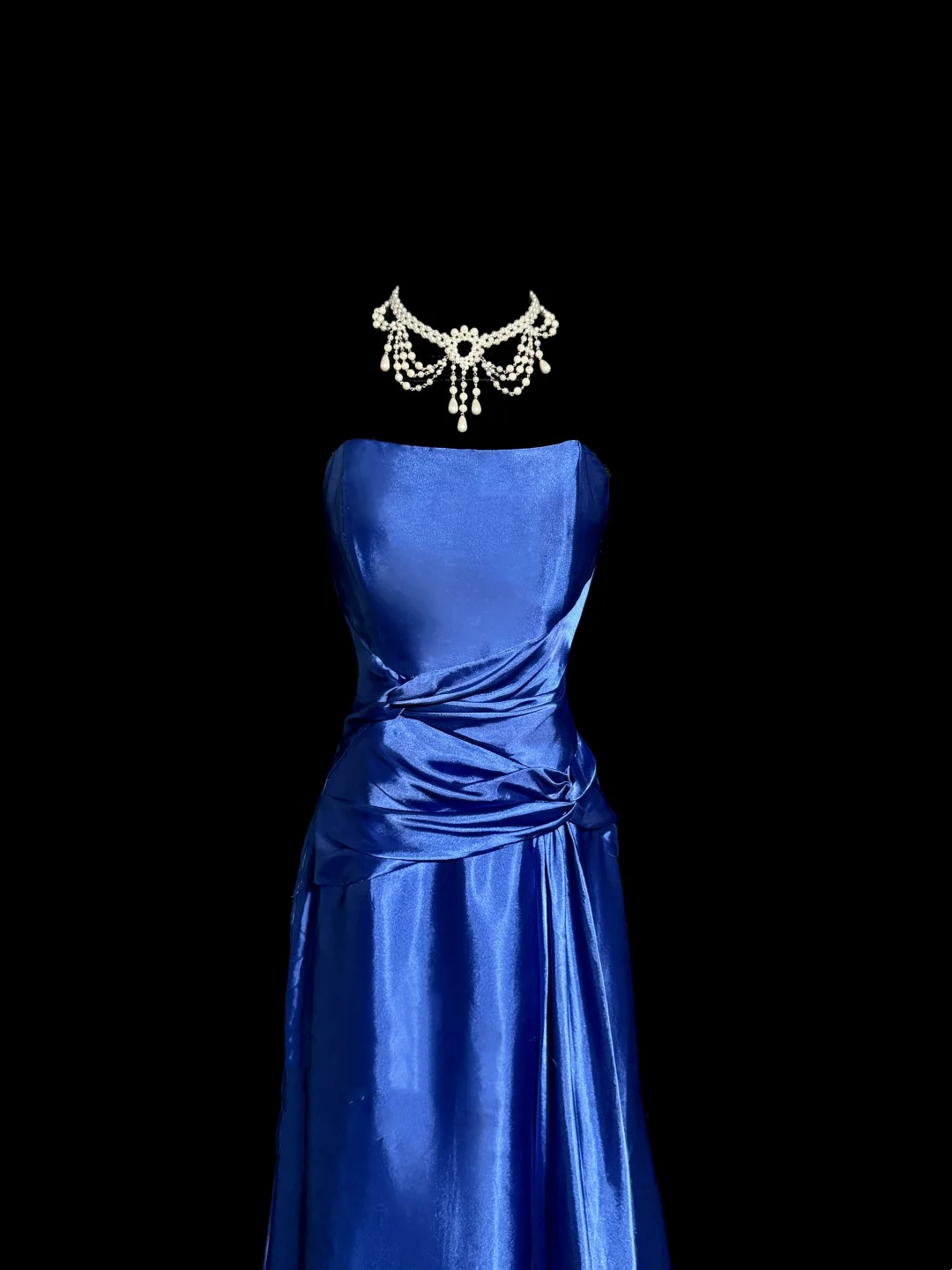 Classy Mermaid Royal Blue Satin Maxi Dress Evening Dress Long Prom Dresses DP238