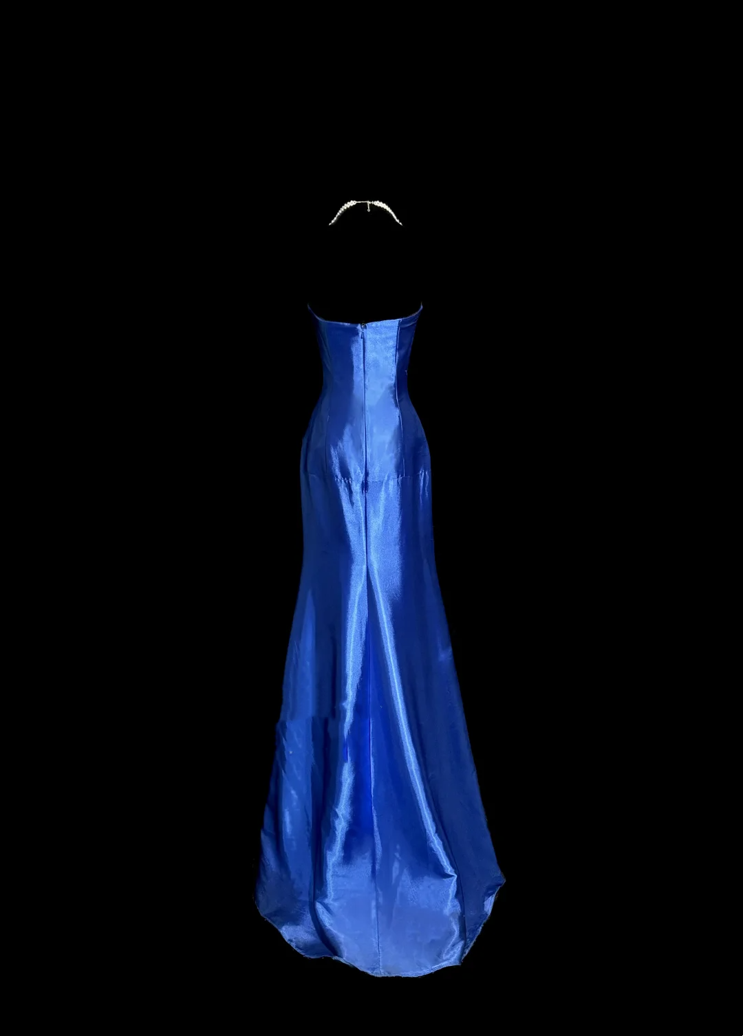 Classy Mermaid Royal Blue Satin Maxi Dress Evening Dress Long Prom Dresses DP238