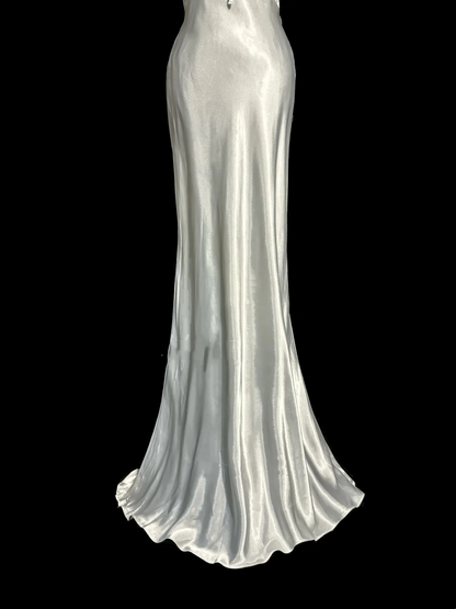 Vintage Mermaid One Shoulder Satin 90s Long Prom Dresses Party Dress 30th Birthday Outfits Graduation Dresses W874