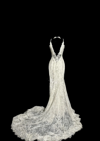 Vintage Bridal Dress Mermaid Spaghetti Straps Lace Long Wedding Dress Retro Wedding Dresses Modest Wedding Gowns W877