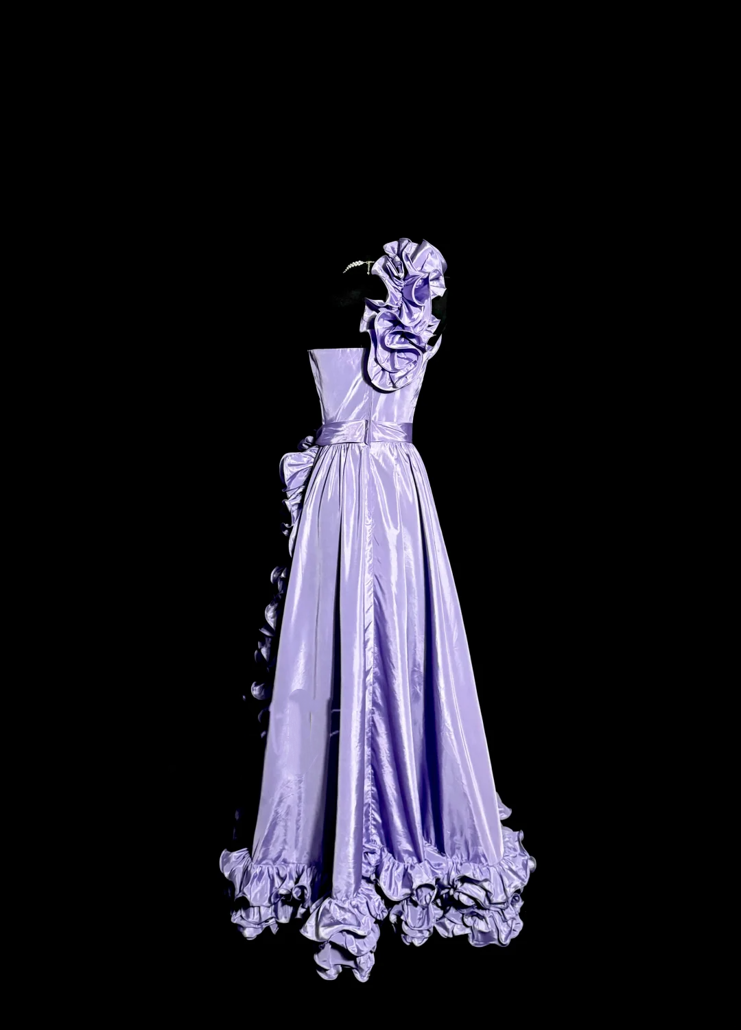 Elegant A line One Shoulder Grape Satin Long Prom Dresses Party Dress 21st Birthday Outfits Graduation Dresses W878