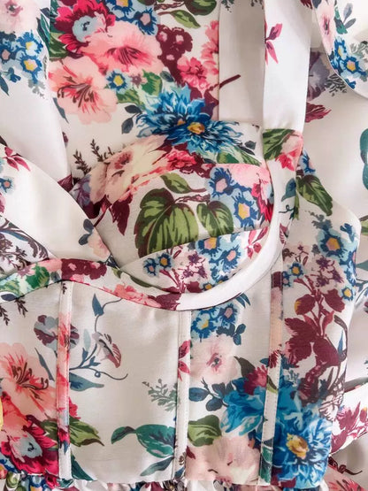 Pretty A line Straps Floral Satin Summer 16th Birthday Dresses For Teens Hoco Dress Mini 18th Birthday Outfit Cocktail Dresses For Women W880