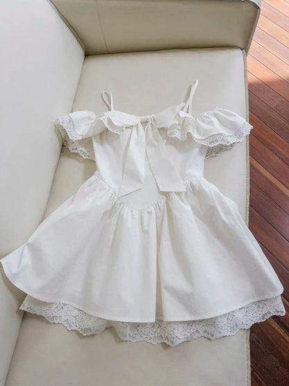 Pretty A line Spaghetti Straps White Summer 16th Birthday Dresses For Teens Hoco Dress Mini 18th Birthday Outfit Cocktail Dresses For Women W888