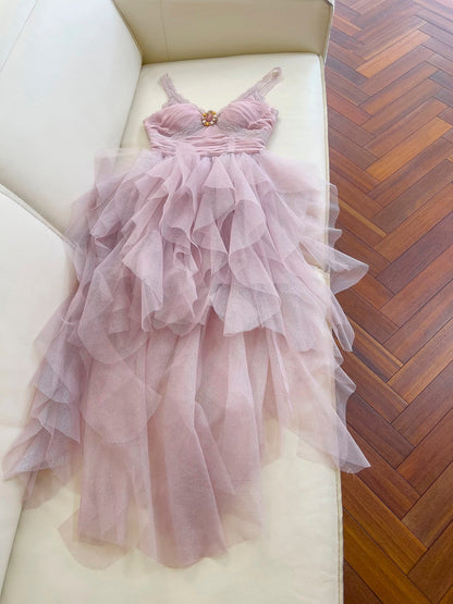 Pretty High Low Sweetheart Sleeveless Tulle Lilac Summer 16th Birthday Dresses For Teens Hoco Dress 18th Birthday Outfit Cocktail Dresses For Women W911