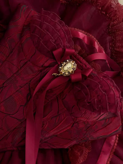 Cute Ball Gown Spaghetti Straps Burgundy Lace 8th Graduation Dresses Homecoming Dress Summer Middle School Formal Baddie Hoco Dresses Cocktail Dress W0921