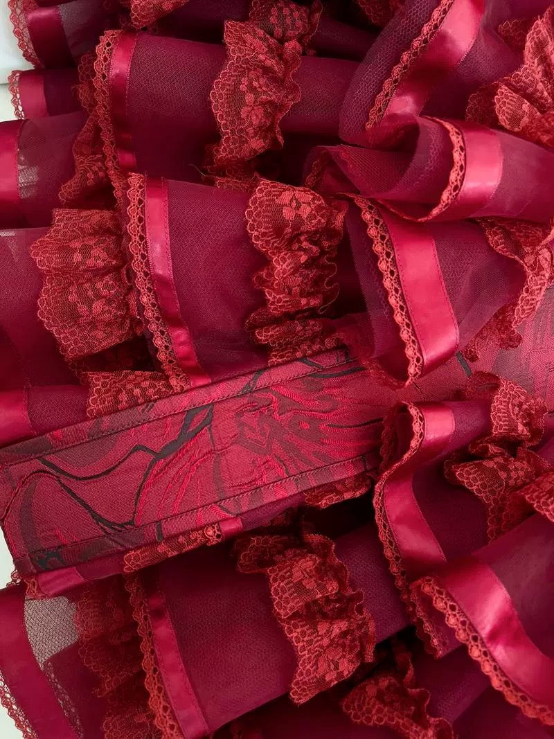 Cute Ball Gown Spaghetti Straps Burgundy Lace 8th Graduation Dresses Homecoming Dress Summer Middle School Formal Baddie Hoco Dresses Cocktail Dress W0921