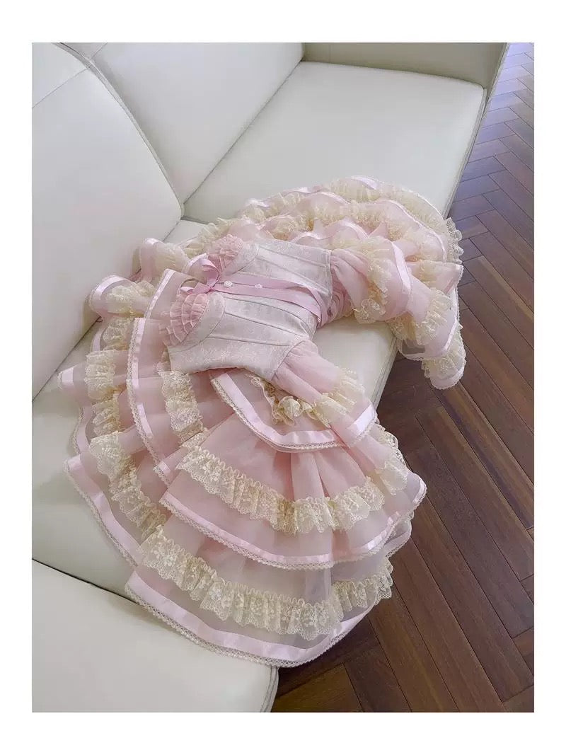 Trendy Ball Gown Spaghetti Straps Pink Lace Sleeveless Formal Short 8th Grade Homecoming Dress Summer Middle School Hoco Dresses Cocktail Dress Birthday Outfits W927