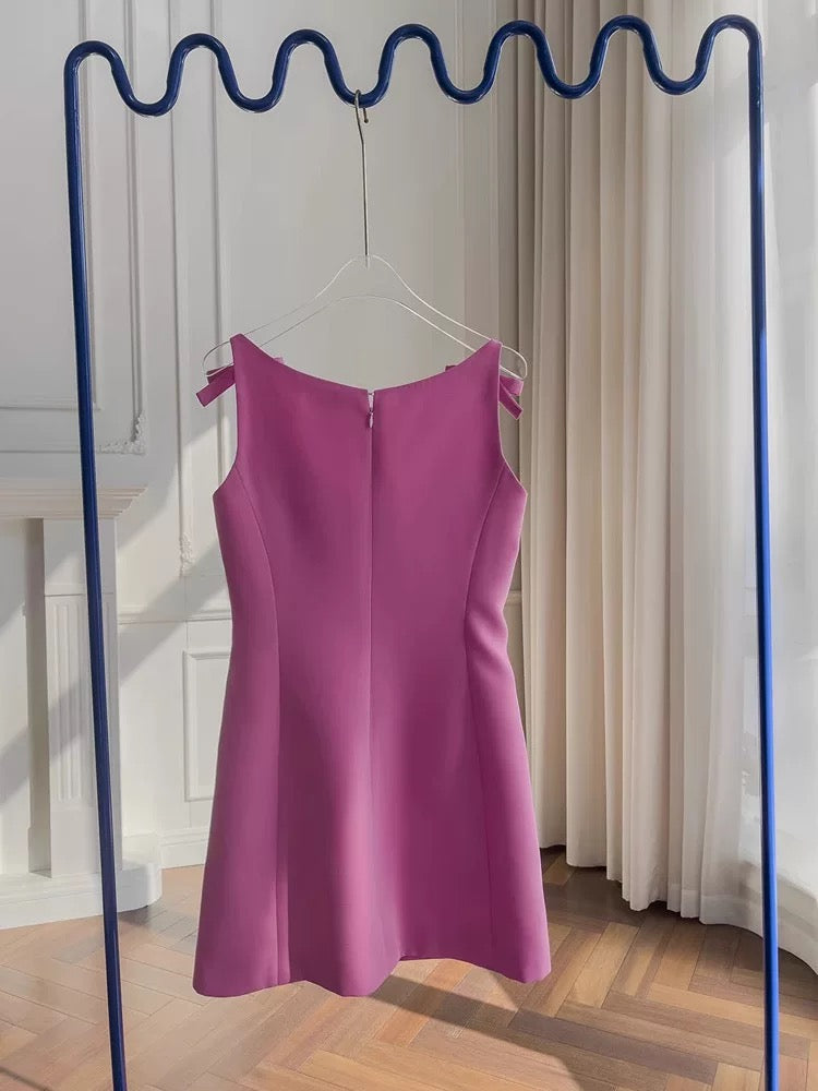 Trendy A Line Square Neck Pink Satin Formal Short 8th Grade Homecoming Dress Summer Middle School Hoco Dresses Birthday Outfits W933