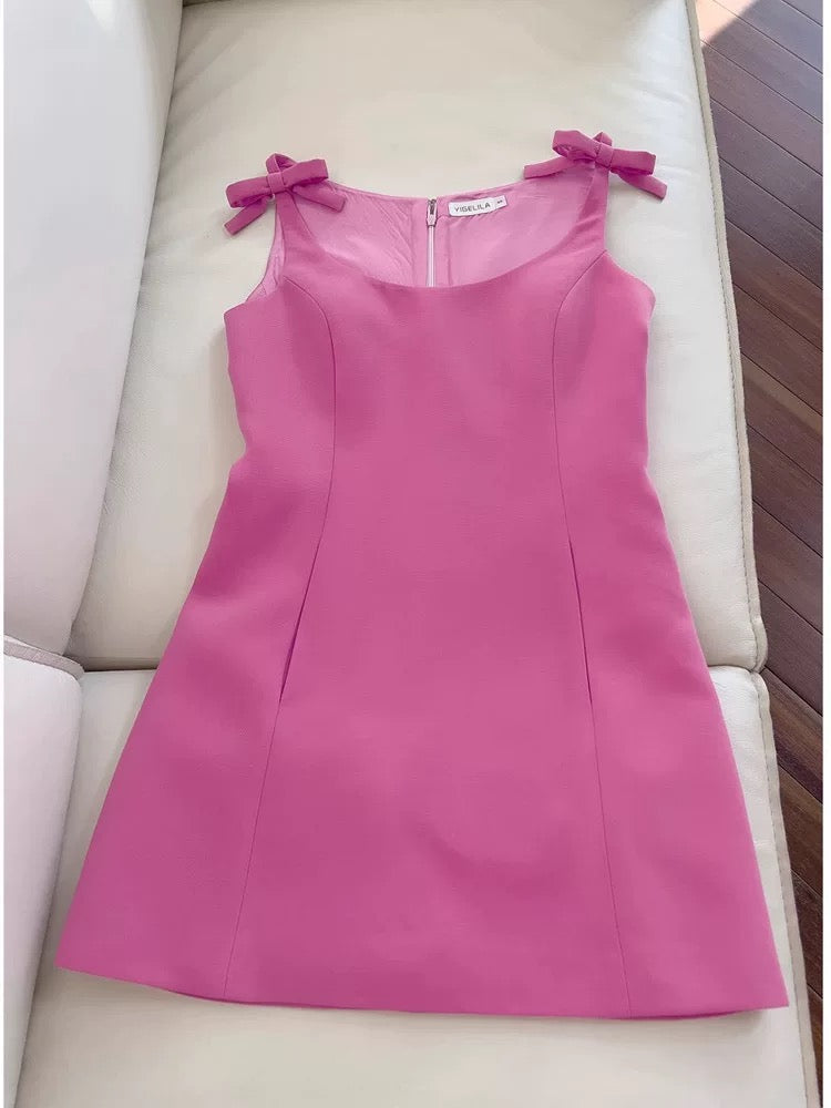 Trendy A Line Square Neck Pink Satin Formal Short 8th Grade Homecoming Dress Summer Middle School Hoco Dresses Birthday Outfits W933