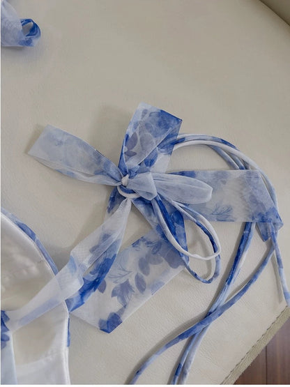 Elegant A line Straps Light Sky Blue Floral Chiffon Sleeveless Long Evening Party Gowns Evening Formal Dresses Prom Dress W951