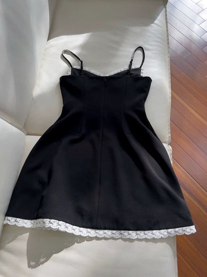 Trendy A line Spaghetti Straps Black Sleeveless Formal Short 8th Grade Homecoming Dress Summer Middle School Hoco Dresses Cocktail Dress Birthday Outfits W954