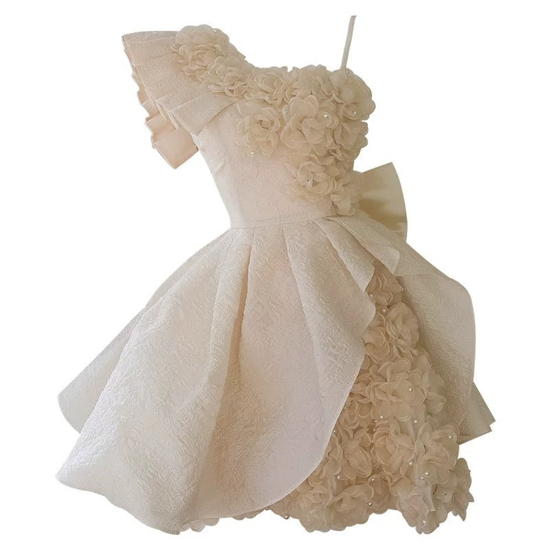 Cute Ball Gown Straps Lace Flowers Short Summer 18th Birthday Dresses Hoco Dress Mini 21st Birthday Outfit Cocktail Dresses W970